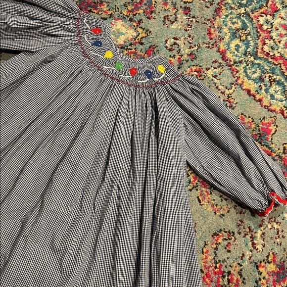 royal child Other - Smocked balloon dress 4T happy birthday blue‎ Gingham k7050